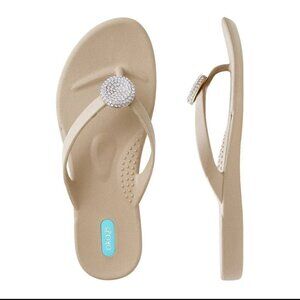 Oka-B Lucky Flip Flops Jeweled Chai Size M